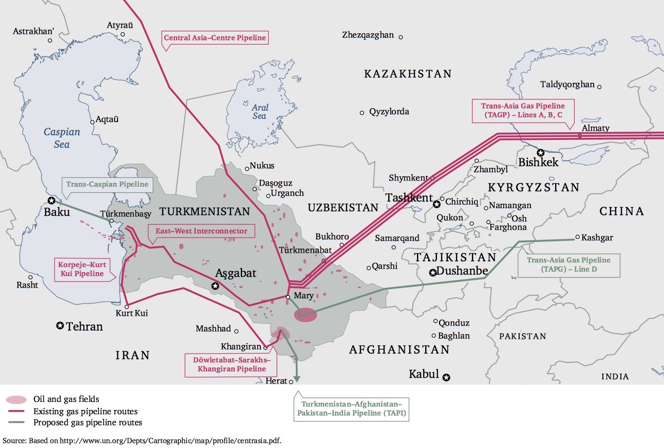 Схема газопровода туркменистан китай